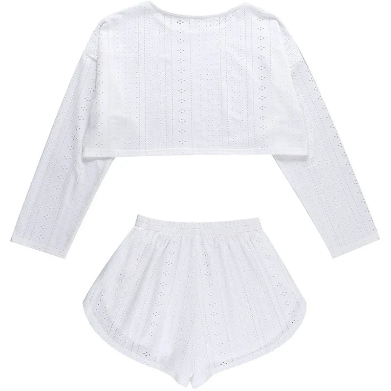 CYSAYS Women’s Casual Pullover Top with Hollow Out Details & Flare Sleeves – Summer 2024 Collection