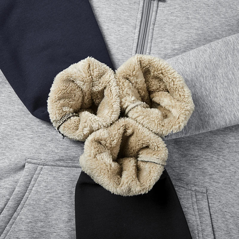 UNION ARMY Men’s Thick Hooded Sweatshirt with Zipper - Casual Sportswear, Regular Fit, Winter-Ready