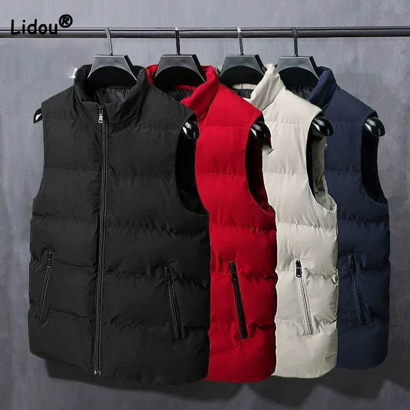 2023 Autumn/Winter Men’s Solid Colour Sleeveless Vest - Cozy, Warm, and Versatile
