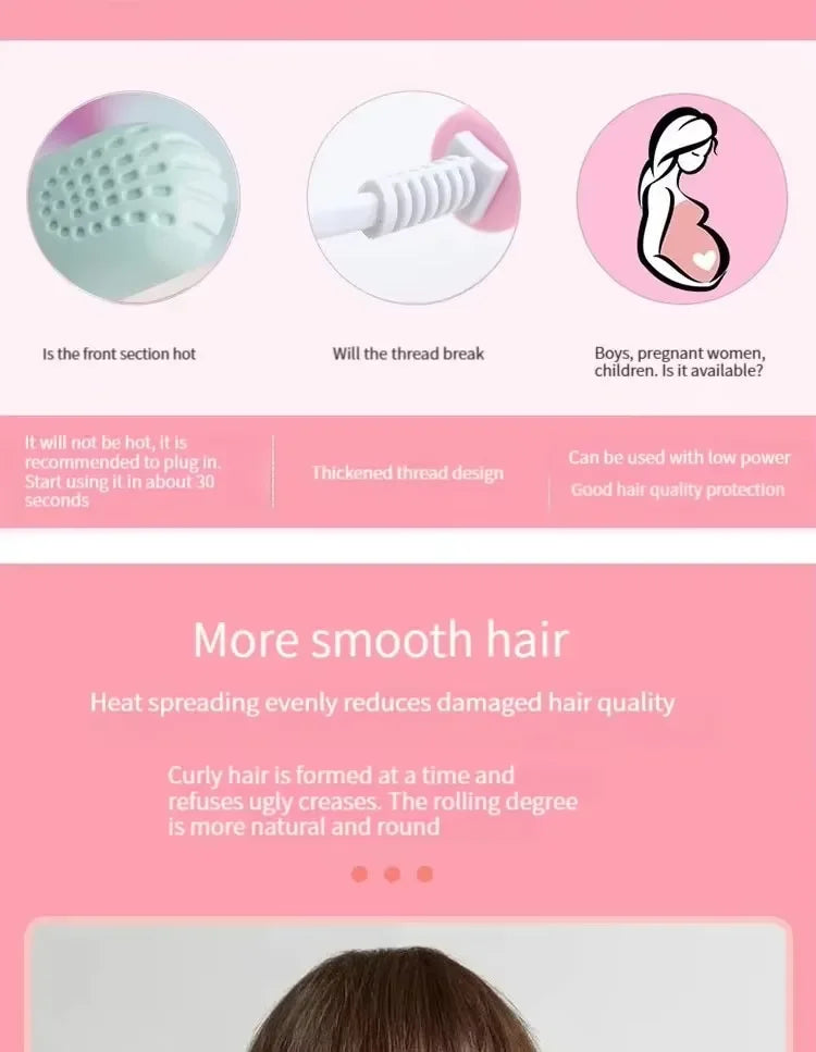 Curly Hair Styling and Straightening Comb Even Heat Distribution No Damage To Hair Styling Clips ands  Mini Hair Straightening Irons