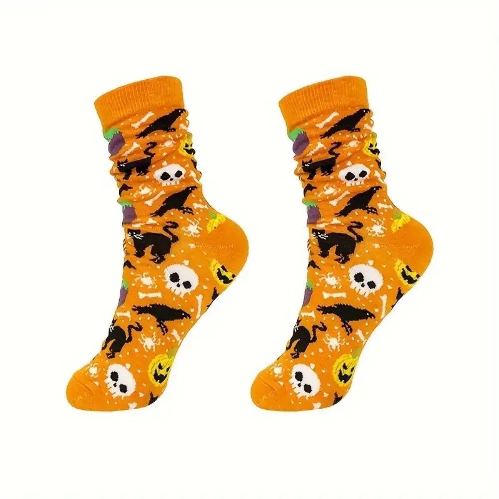 Halloween Style Cotton Crew Socks - Festive & Comfortable