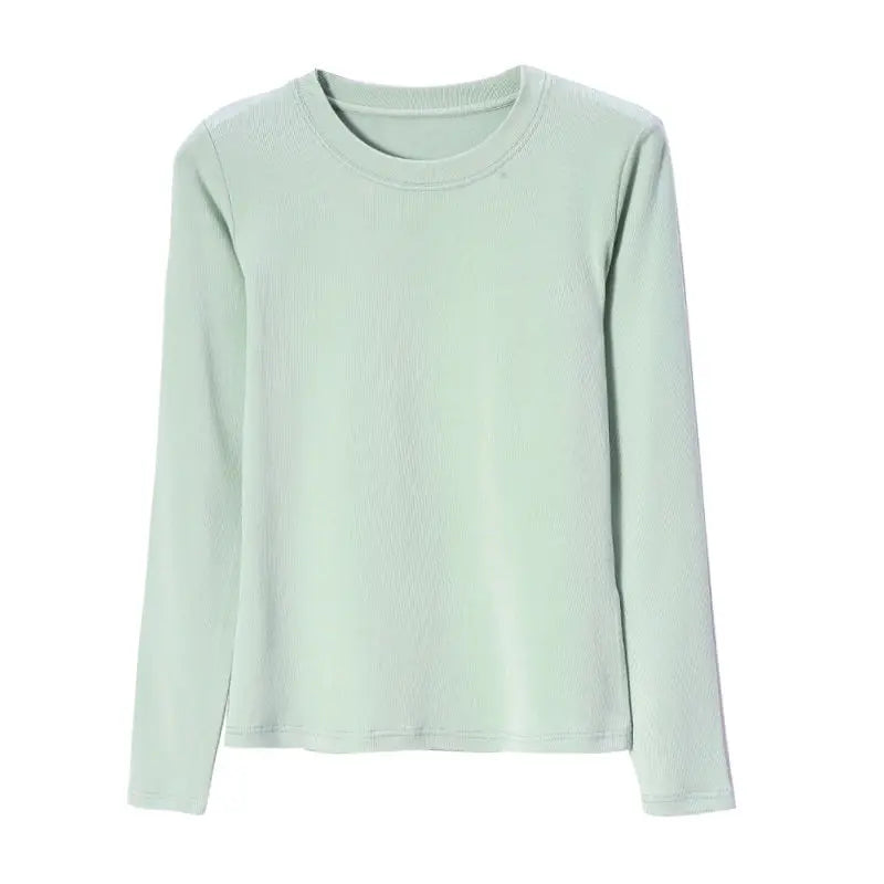 Casual Solid Color T-Shirt for Middle-Aged Women – High Stretch Cotton-Polyester Blend