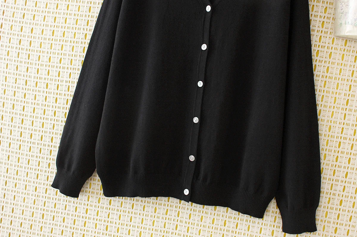 Women’s Slim Fit Single-Breasted V-Neck Casual Cardigan – Autumn/Winterr