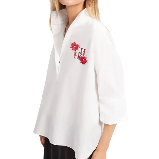 Women's Floral Cotton Polo Shirt with Long Sleeves – Summer 2025 | CHCH Casual Collection