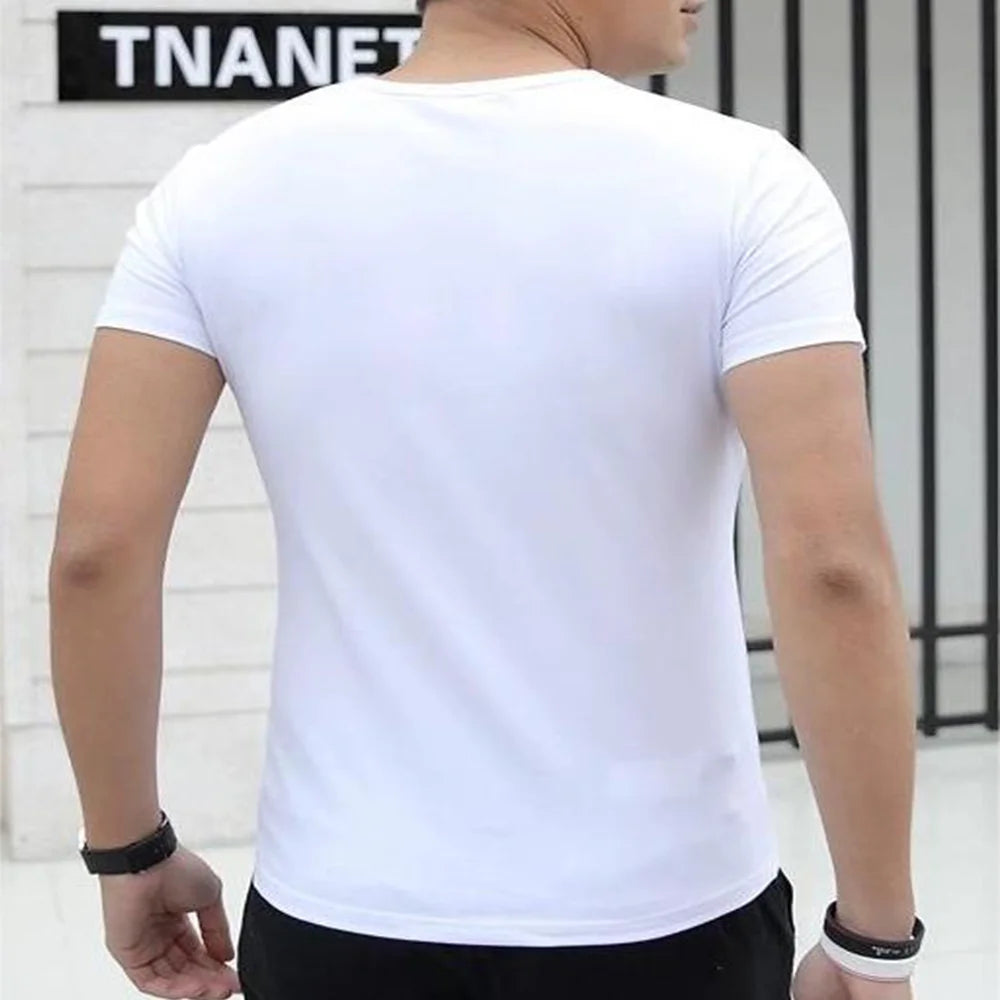 Men's Casual Breathable Summer Knit Tee – Short Sleeve Pullover