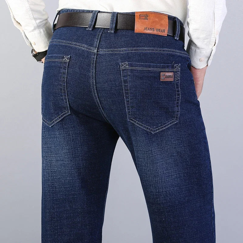 Odinokov Men’s Casual Straight-Leg Denim Jeans - Durable & Stylish