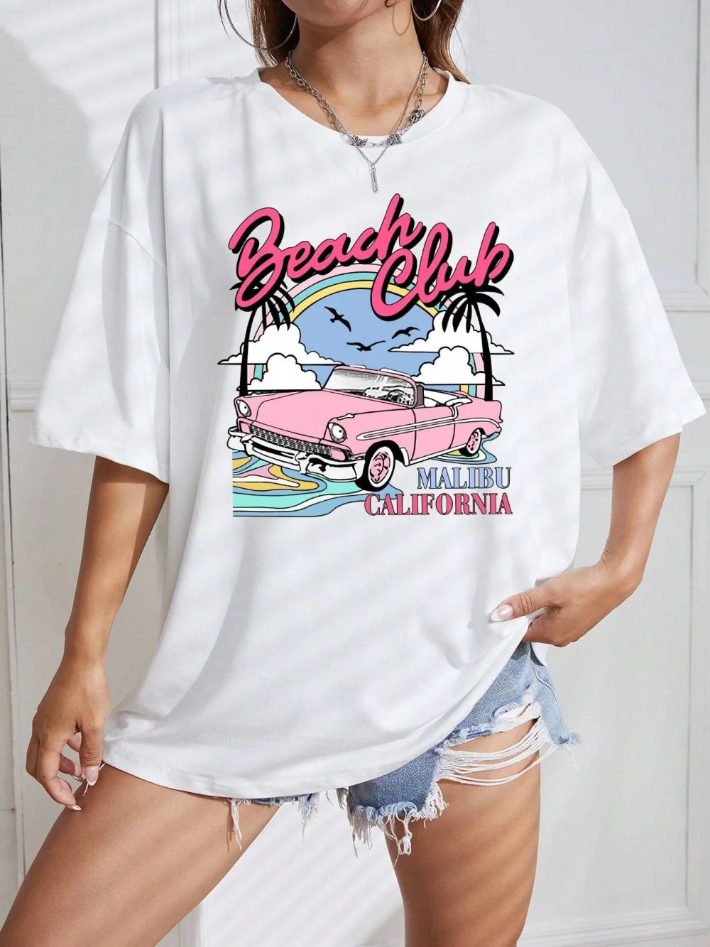 Teekossc Women's Junior Cartoon Printed Cotton T-Shirt - Casual Summer Top