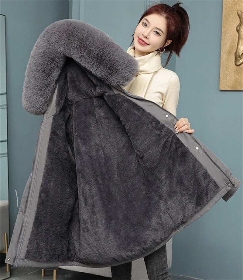 Women's Thick Hooded Winter Jacket - Warm & Stylish