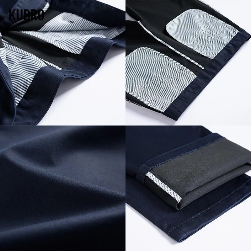 KUBRO Men’s Smart Casual Straight-Leg Pants with Fur Decoration – Autumn/Winter