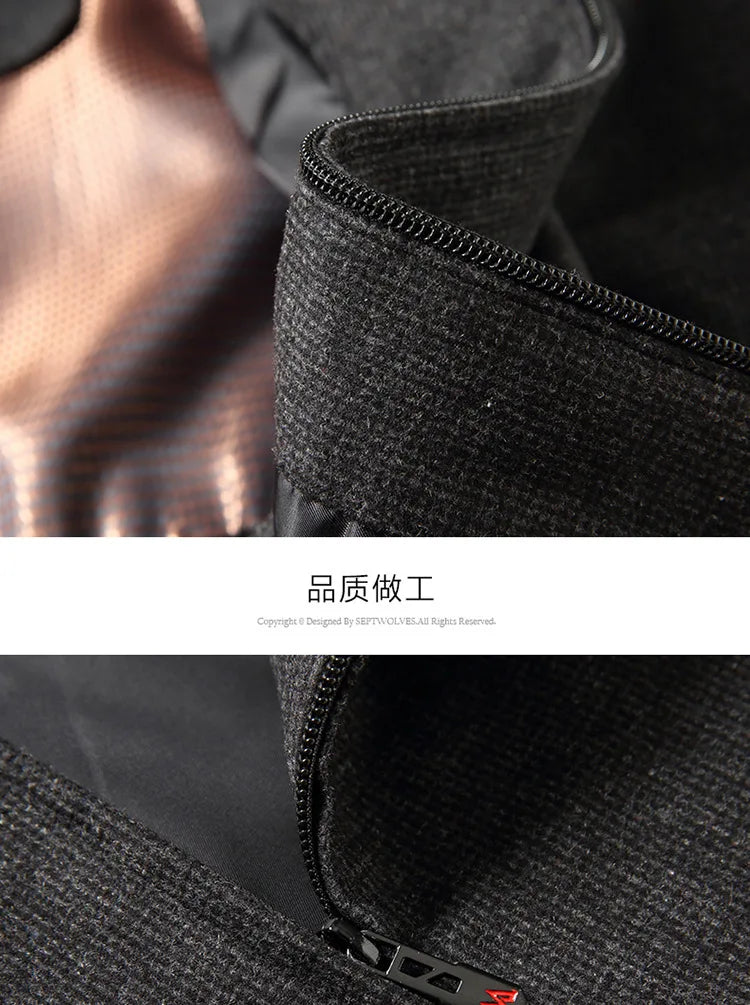 BULUOLANDI Men’s Casual Winter Jacket - Zipper Closure, Turn-down Collar, Regular Fit