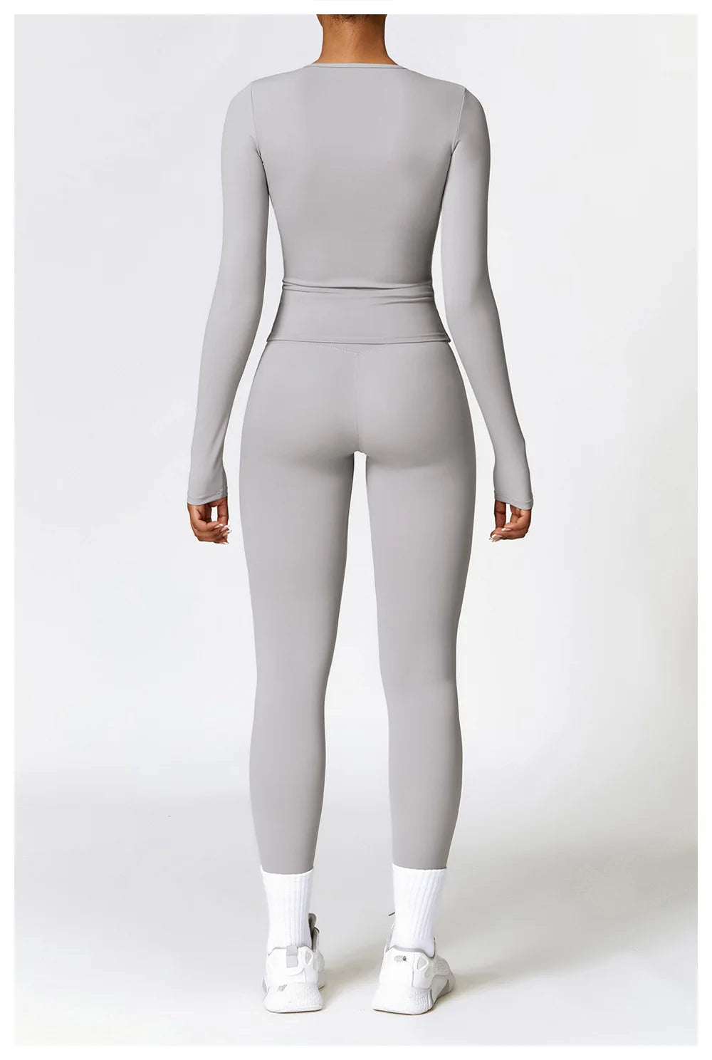 YEHAN Women's Sporty Yoga Set - High Waist, Quick Dry, Spandex/Nylon, Full Sleeve