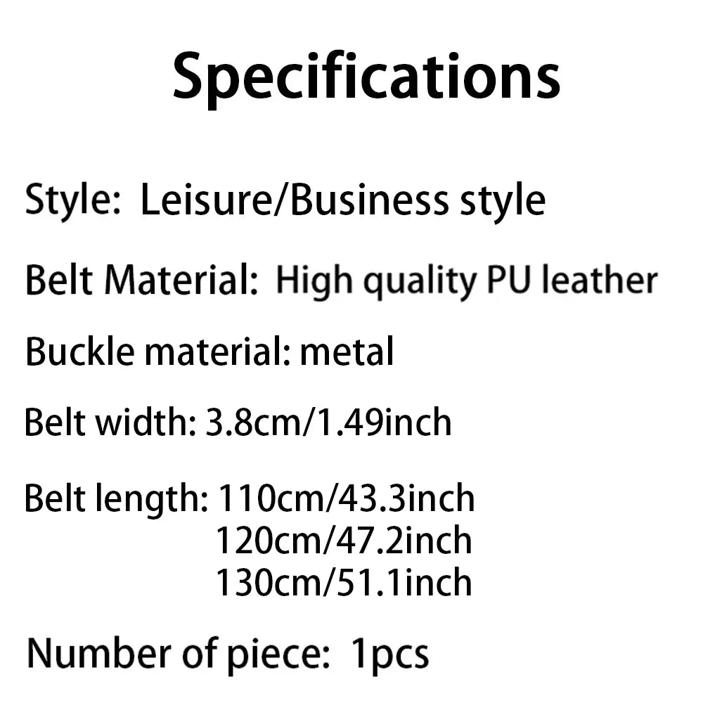 NoEnName_Null Casual PU Belt for Men - Adjustable, Durable, Stylish Accessory