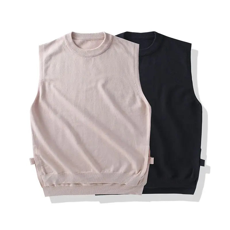 HAIBINZOULU Men's Preppy Style V-Neck Sleeveless Vest – Autumn & Winter Collection