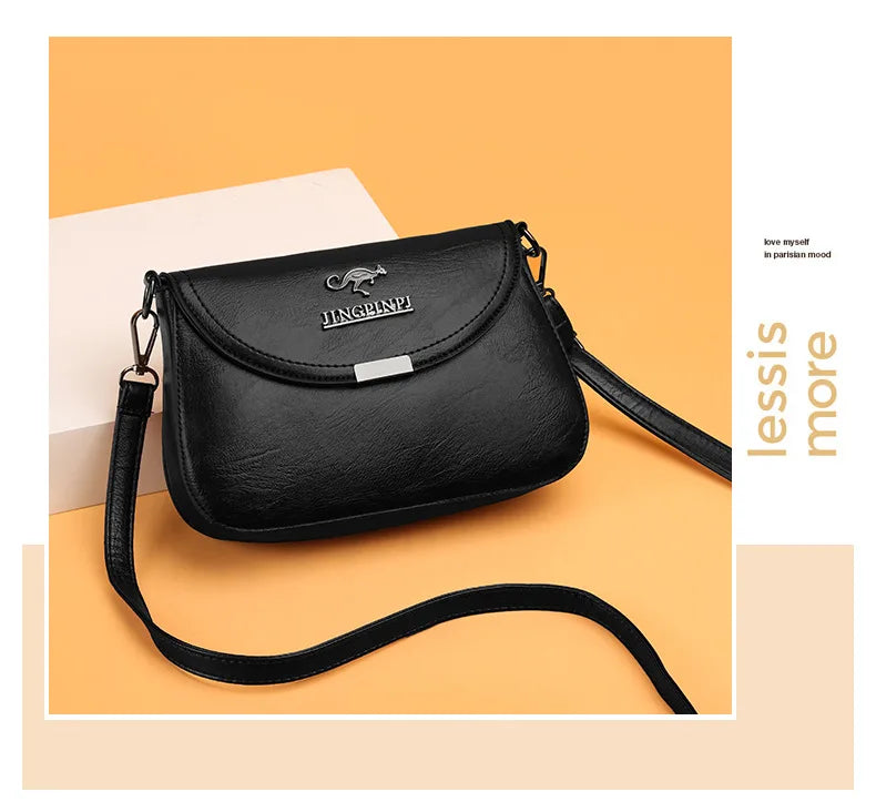 NoEnName_Null PU Shoulder Bag for Women – Soft Square Design with Interior Compartments