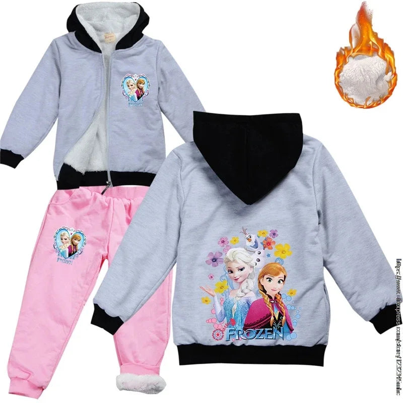 Disney Kids' Cartoon Hooded Pullover Set – Winter Coat for Boys and Girls (Ages 7-13)