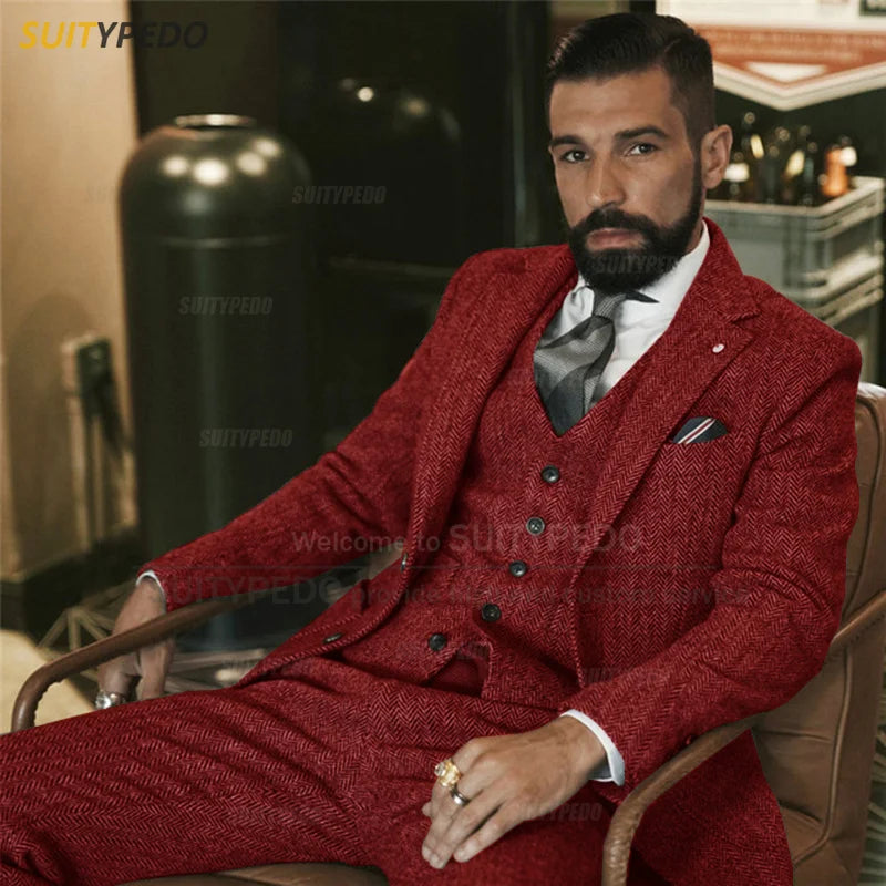 TPSAADE Men’s Smart Casual 2-Piece Suit – Stylish Wedding Jacket & Pant Set