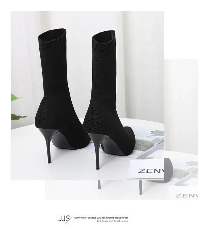 YBQJOO Women's Chelsea Boots – Pointed Toe, Ultra-High Heel, Sexy and Stylish Winter Footwear