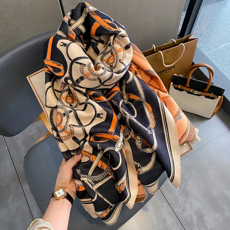 Jane Deiune Women’s Winter Warm Printed Scarf & Shawl – Stylish and Cozy Winter Accessory