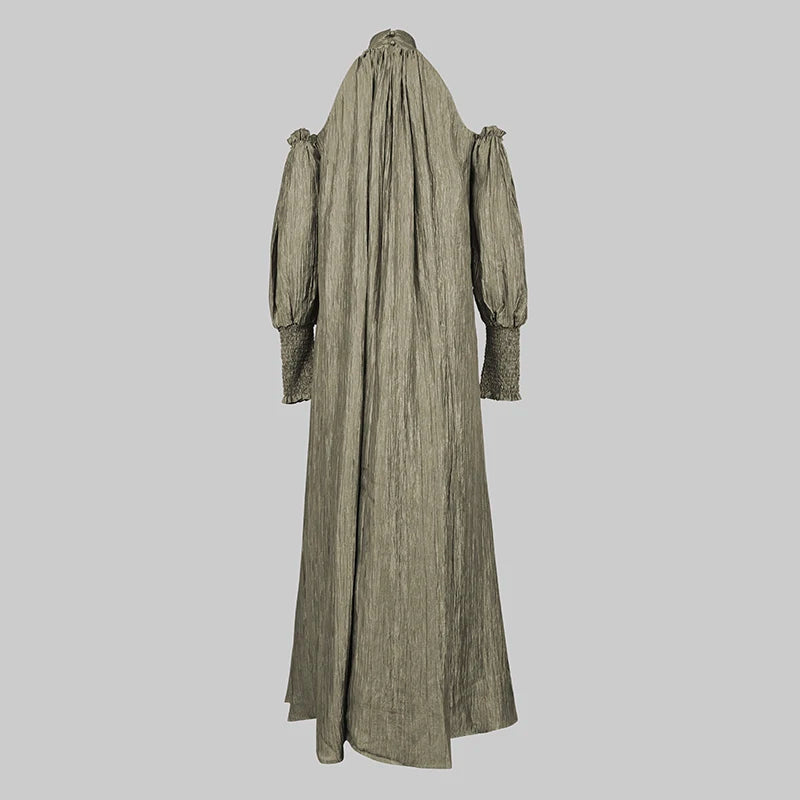 NoEnName_Null Women's Asymmetrical Sequin A-Line Floor-Length Dress – Slim Fit, High Stretch, All-Season Polyester