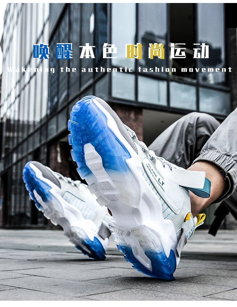 Yuzhy Men's Breathable Casual Lace-Up Shoes - Winter-Ready, Anti-Odor Sneakers