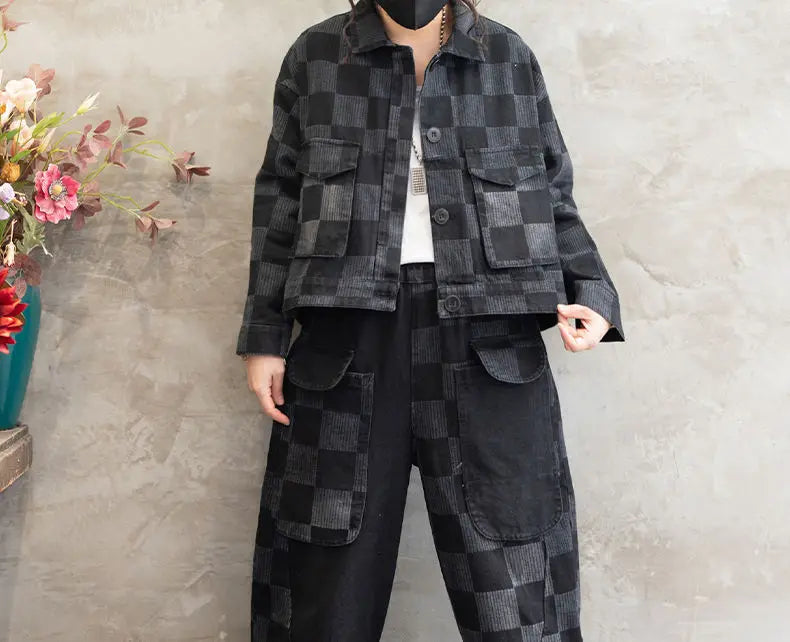 Stylish Denim Jacket Suit for Office Ladies