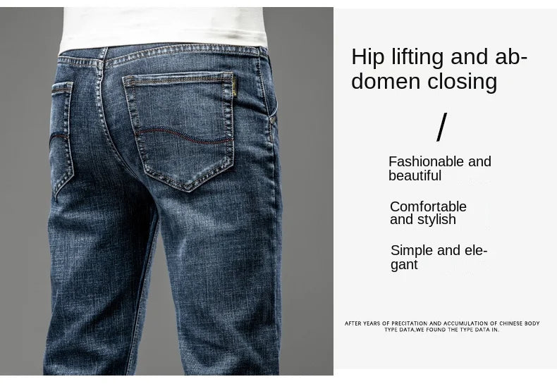 NoEnName_Null Slim Fit Mid-Waist Pencil Pants - Light Sand Wash Jeans for Men