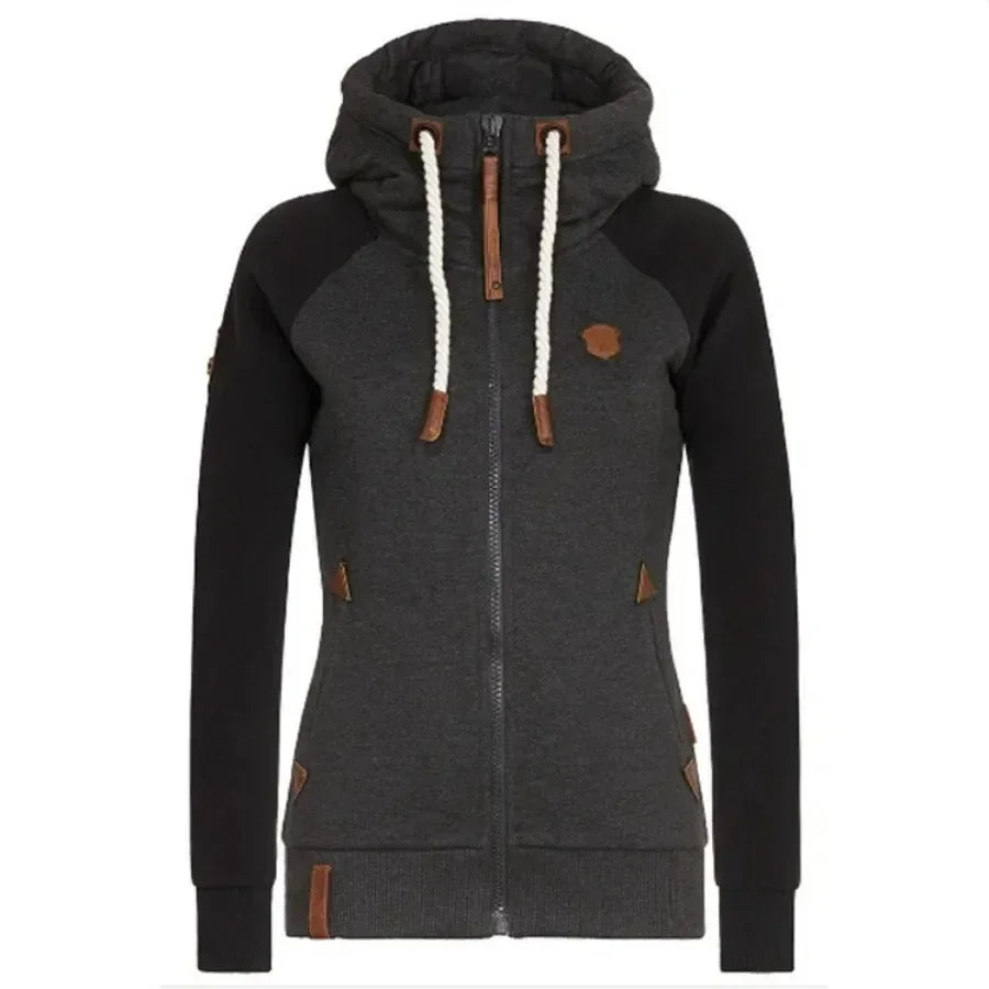 Btsukimi Women's Slim Fit Hooded Zip-Up Sweatshirt - Casual Spring & Autumn Jacket