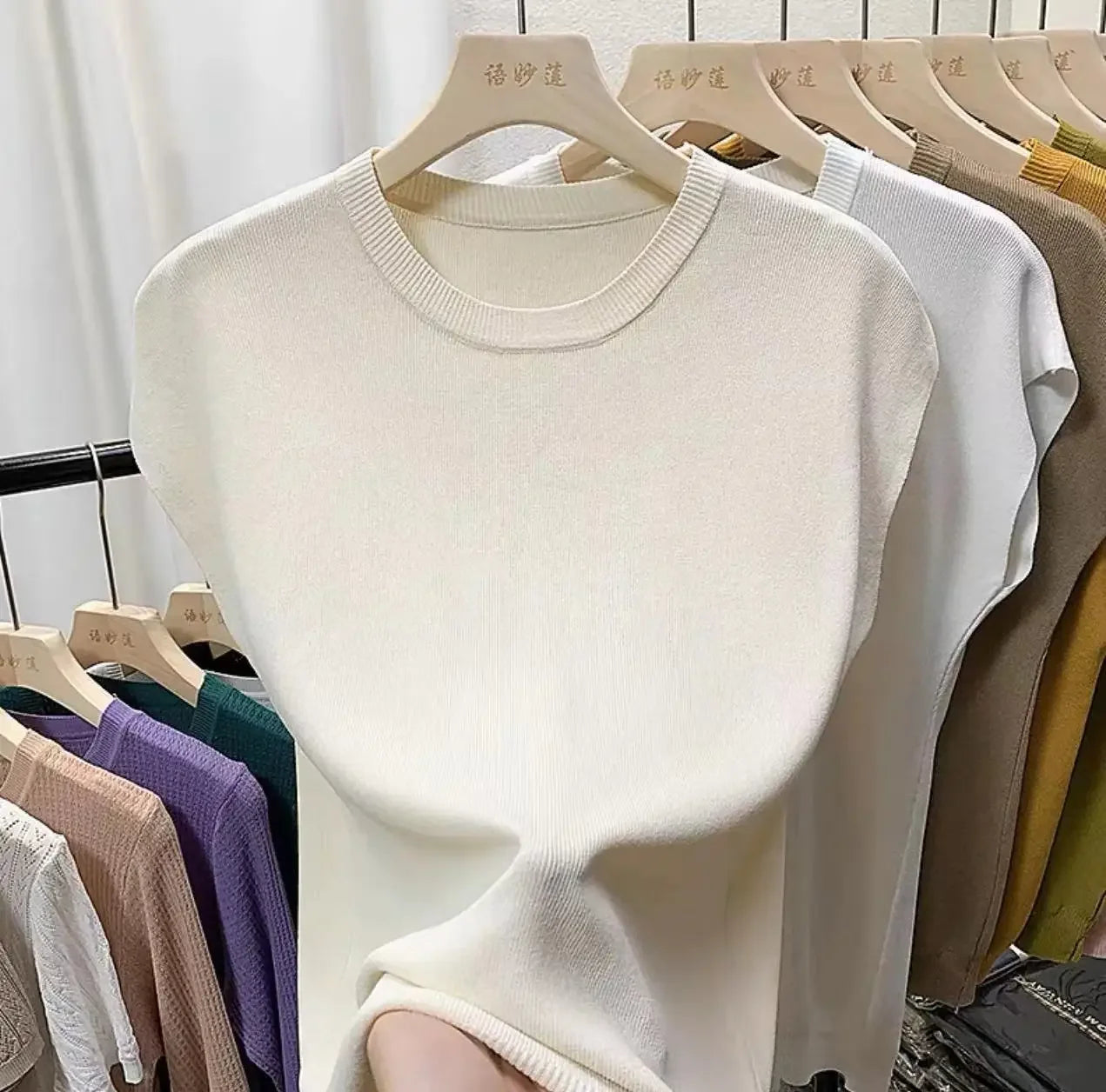 Women's Summer Casual Sleeveless O-Neck Tee ZX1615 by NoEnName_Null