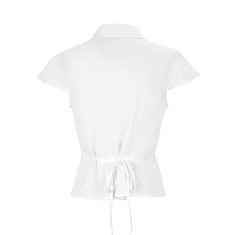 COOL BABES Women's Sexy Slim-Fit Button-Up Tee – Long Sleeve, Turn-Down Collar, Summer Style