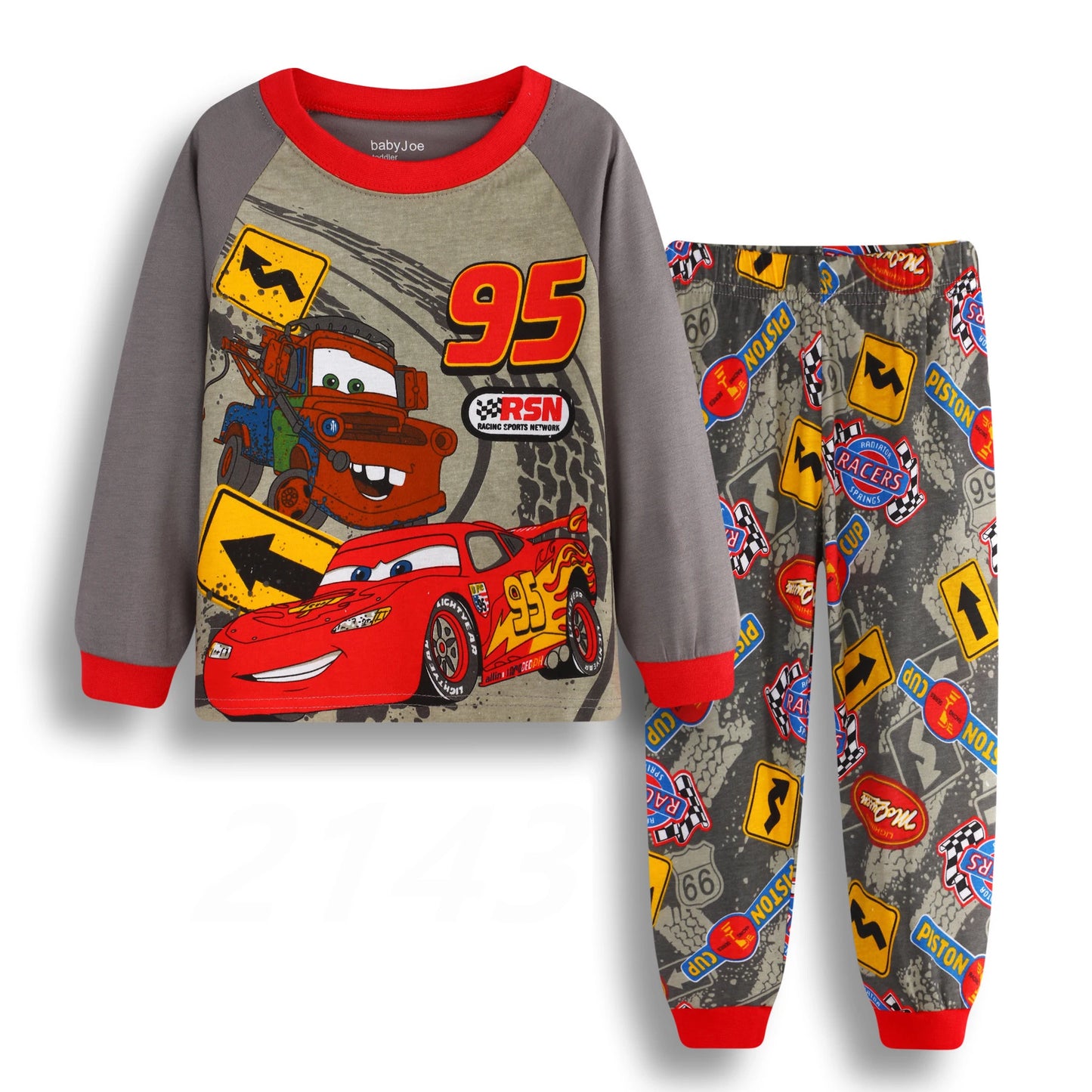 Disney Unisex Cartoon Print Cotton Pajamas for Kids (Ages 4-6Y)