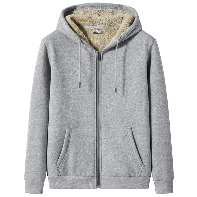 UNION ARMY Men’s Thick Hooded Sweatshirt with Zipper - Casual Sportswear, Regular Fit, Winter-Ready