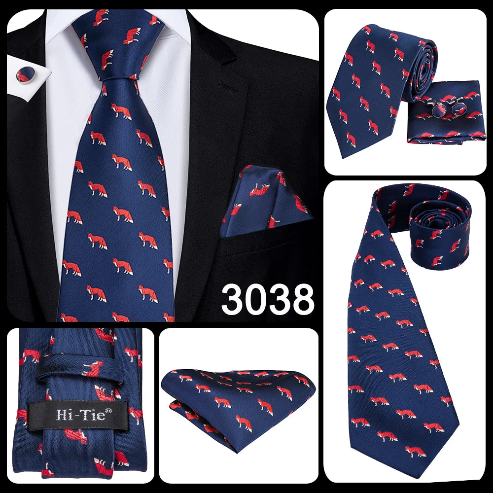 Hi-Tie Silk Neck Tie Set for Men – Patchwork Design