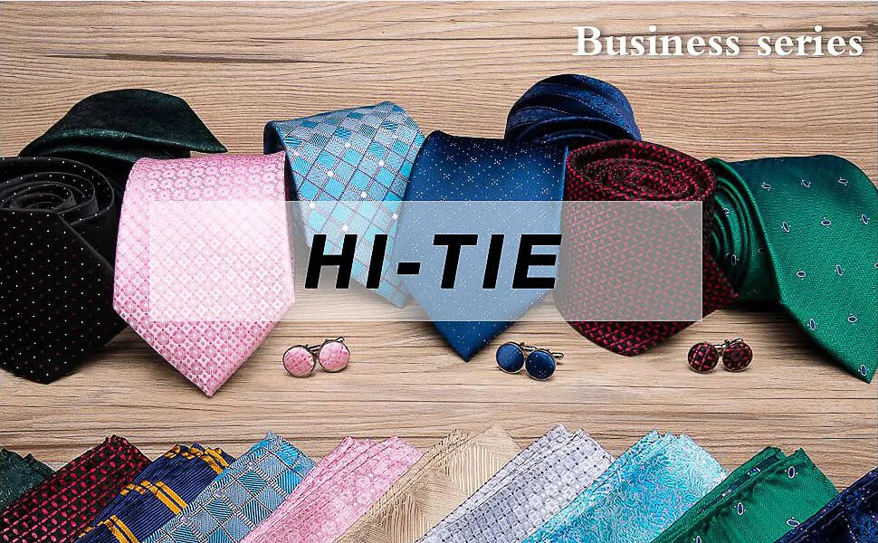 Hi-Tie Silk Neck Tie Set for Men – Patchwork Design