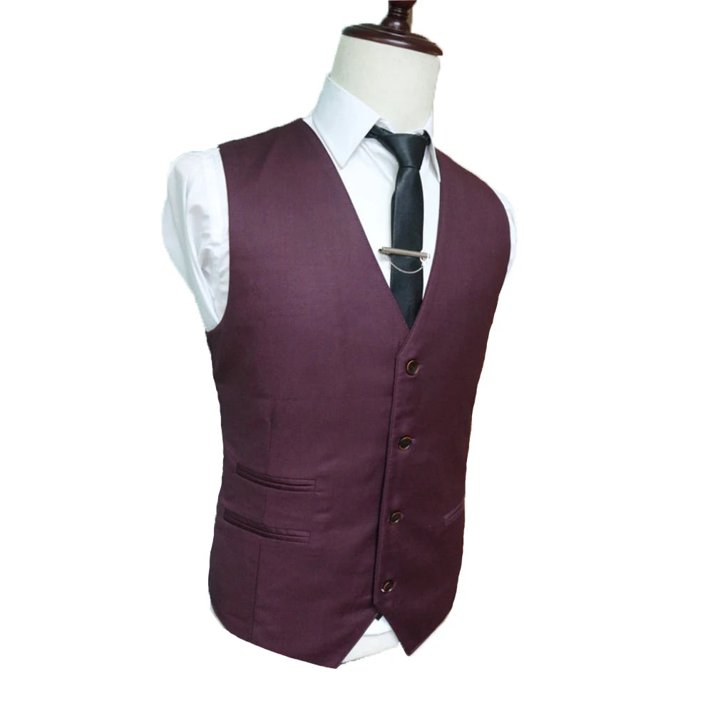 NoEnName_Null Men's Formal Slim Fit Suit - Polyester &amp; Cotton Blend, Single Breasted, Wedding &amp; Dress Occasions