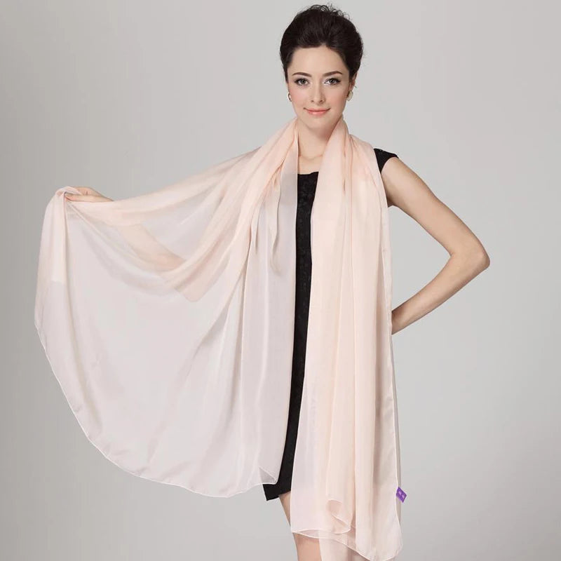 Ladies Autumn Winter Long Design Cape New Arrival 100% Silk Shawl Scarf