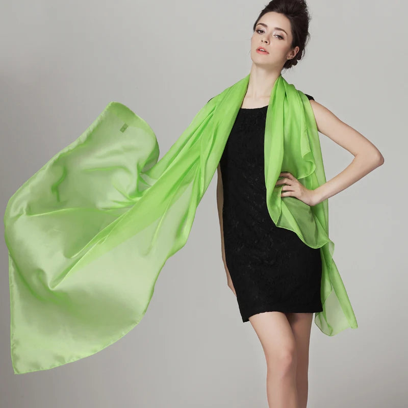 Ladies Autumn Winter Long Design Cape New Arrival 100% Silk Shawl Scarf