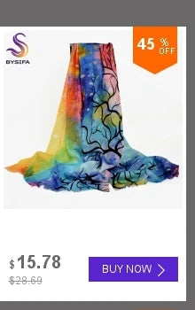 Ladies Autumn Winter Long Design Cape New Arrival 100% Silk Shawl Scarf