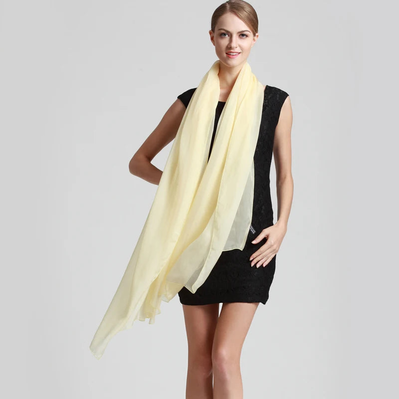 Ladies Autumn Winter Long Design Cape New Arrival 100% Silk Shawl Scarf