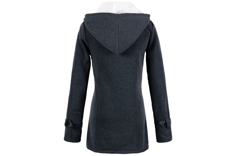 Fashion Autumn Winter Hoodies Women Thick Coat Women Casual Hooded Zipper Button