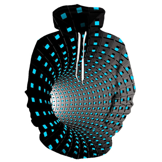 Title: Men's Casual Hooded Hoodie with Print Design by NoEnName_Null – Perfect for Spring and Autumn