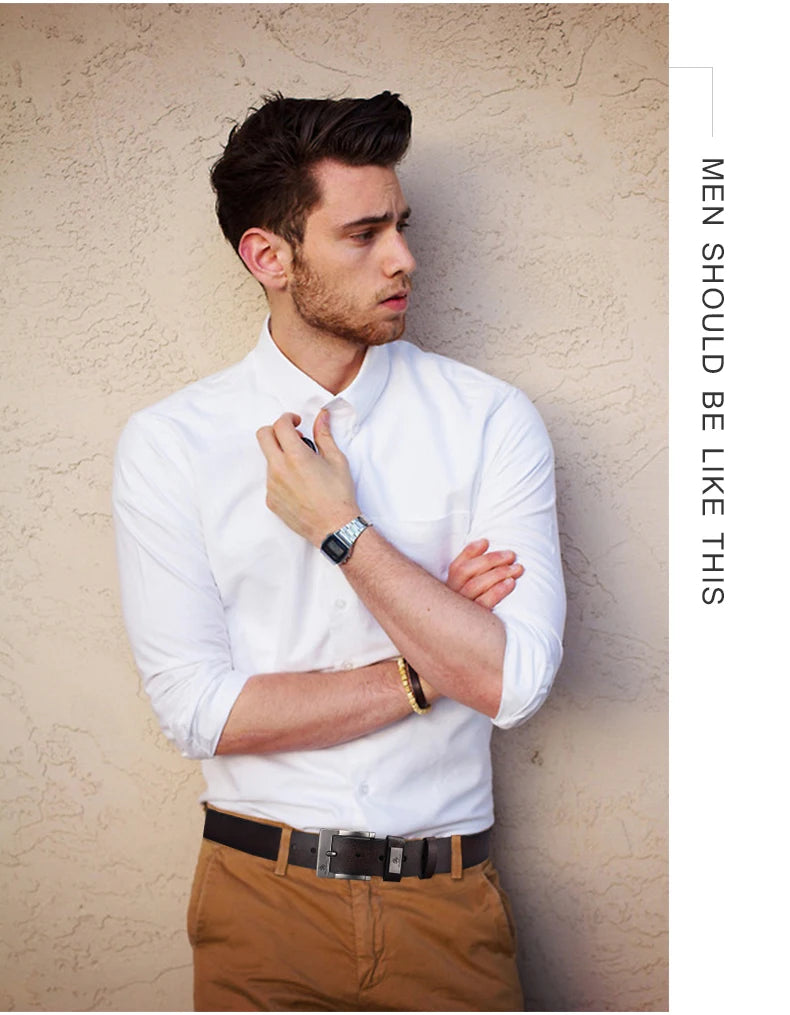 JIFANPAUL Casual Metal &amp; PU Belt for Men – Stylish, Adjustable, Durable Accessory