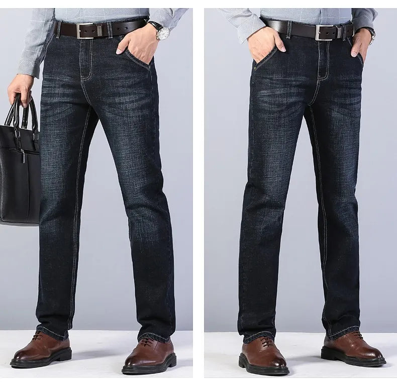 Men’s Casual Straight-Leg Denim Jeans