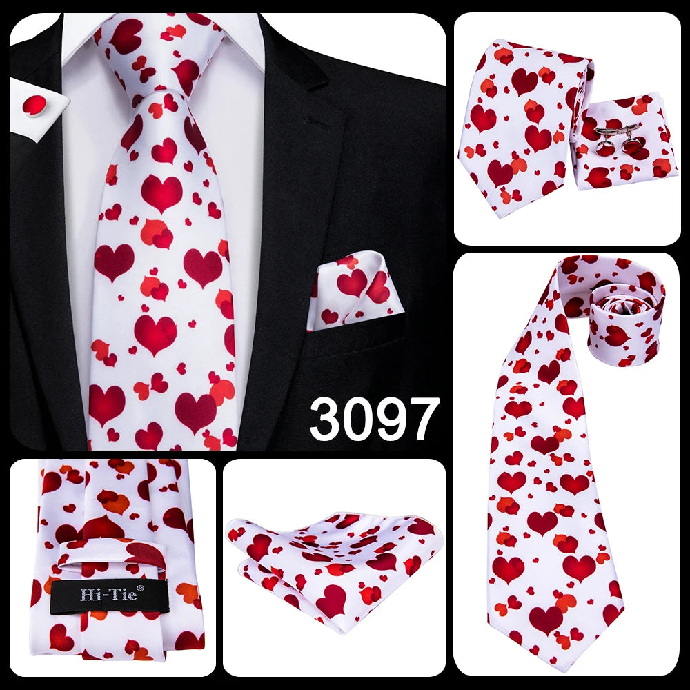 Hi-Tie Silk Neck Tie Set for Men – Patchwork Design