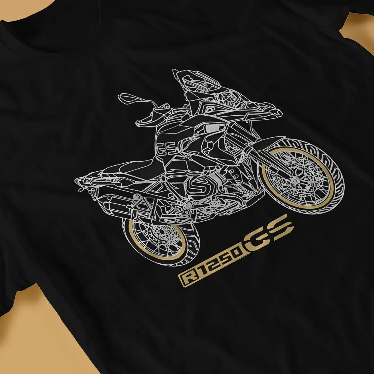 GS 1250 R 1250 GS Black Motorcycle T-Shirts for Men GS  Cotton Tees Short Sleeve T Shirts Printing Clothes