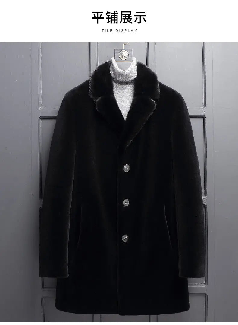 Winter New Mink Fleece Coat Imitation Fur Coat Men's Medium winter coat