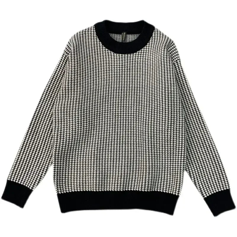 Man Round Collar jumper for Men Pullovers Crewneck Black Spring Autumn Designer Luxury versatile Elegant outfit