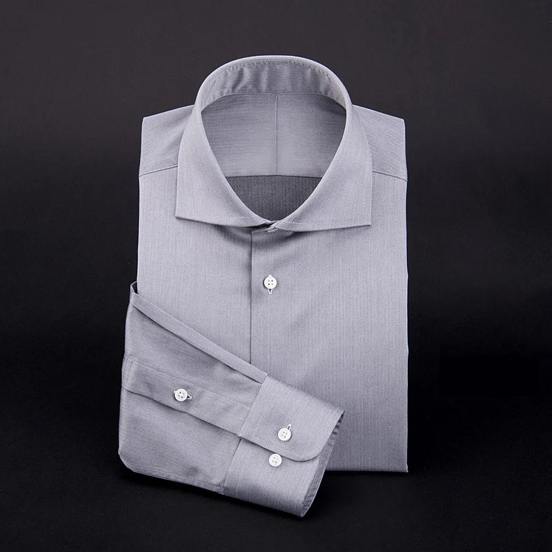 men's Windsor collar shirt Pure cotton classic retro fashion slim-fit commute shirt men