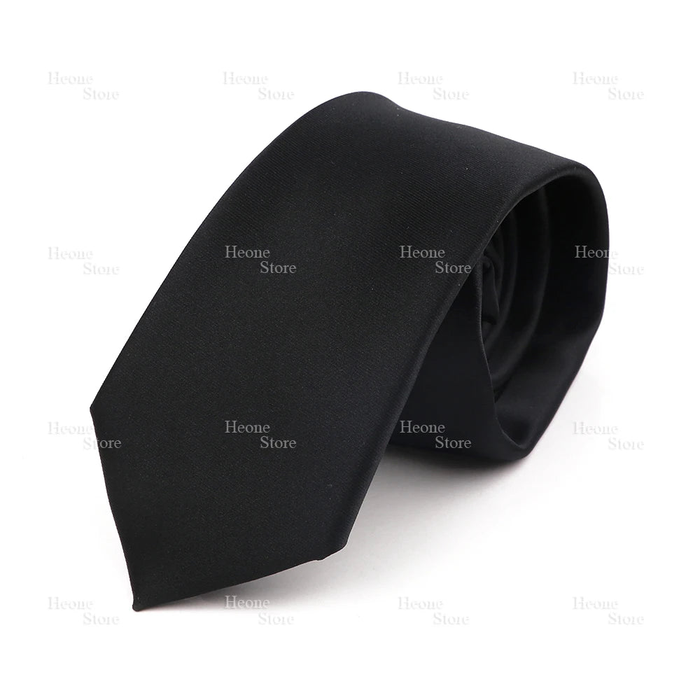 NoEnName_Null Solid Polyester Neck Tie for Men