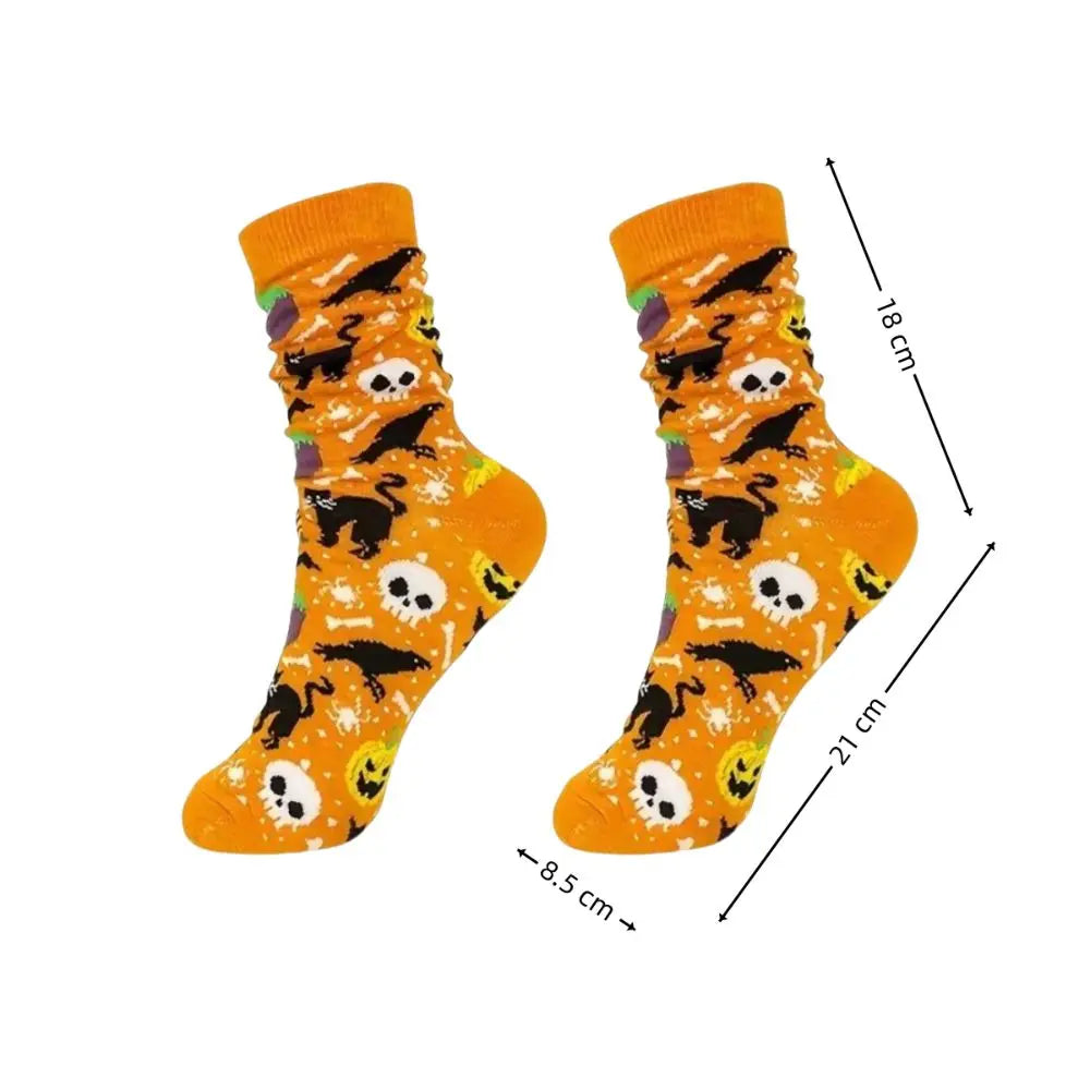 Halloween Style Cotton Crew Socks - Festive &amp; Comfortable