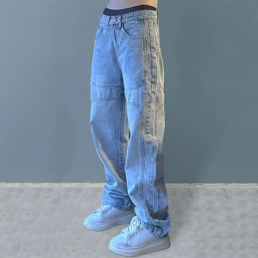 Men’s Slim-Fit Wide-Leg Denim Jeans